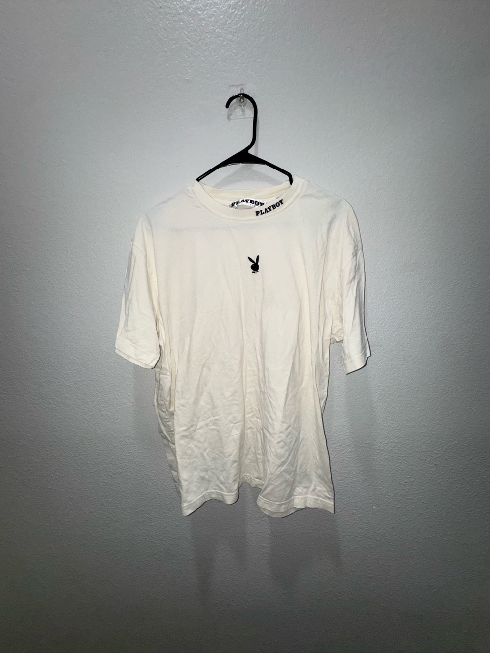 PLAYBOY White Short Sleeve Tee with Black Bunny Logo